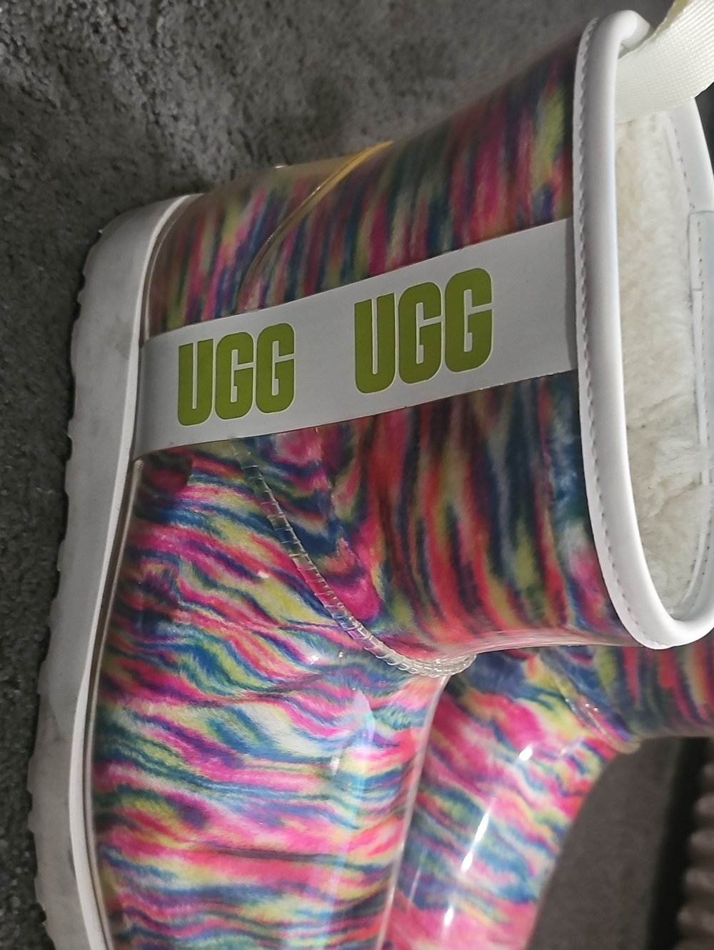 UGG Kids Rainbow Striped Winter Boot in Pink, Blue & Yellow